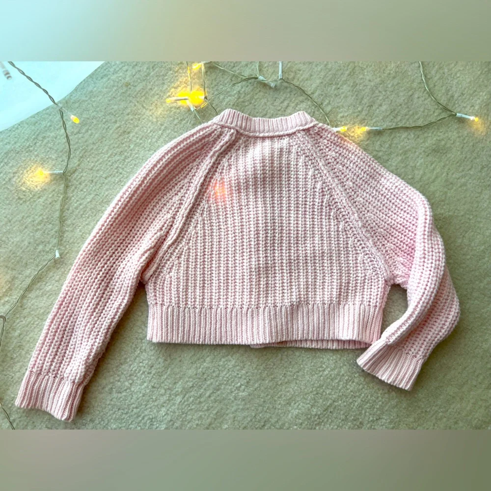 BNWOT Cat&Jack Baby Girl Pink Knit Buttoned Cardigan Sweater Long Sleeve